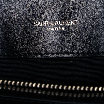 Saint Laurent Calfskin Y Quilted Monogram Small Loulou Chain Satchel Black 6 of 9