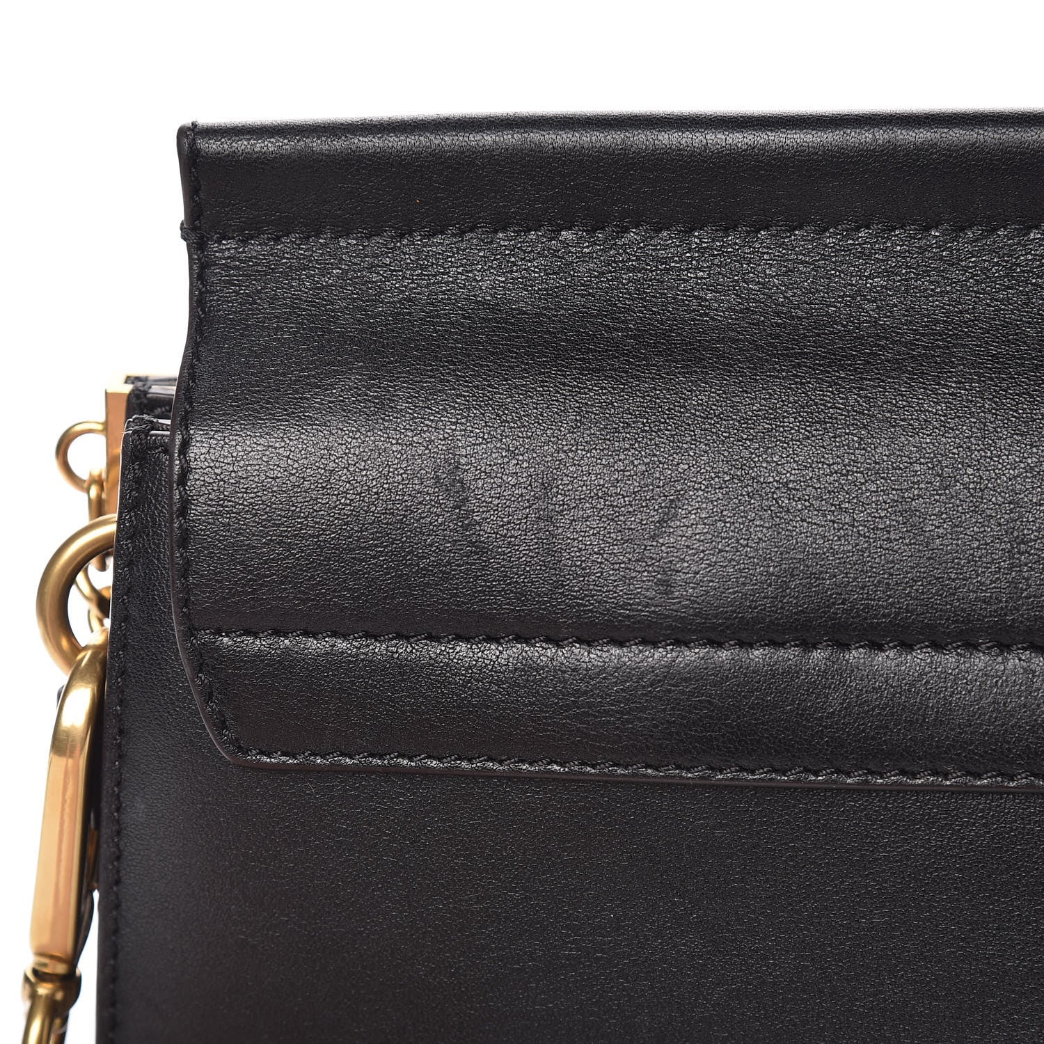Chloe Calfskin Floral Patchwork Medium Faye Shoulder Bag Black Brown 14 of 16