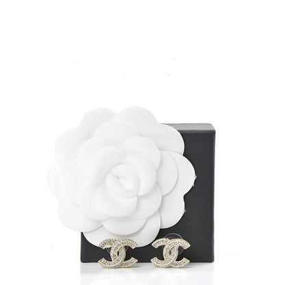 Chanel Crystal CC Earrings Gold 5 of 5