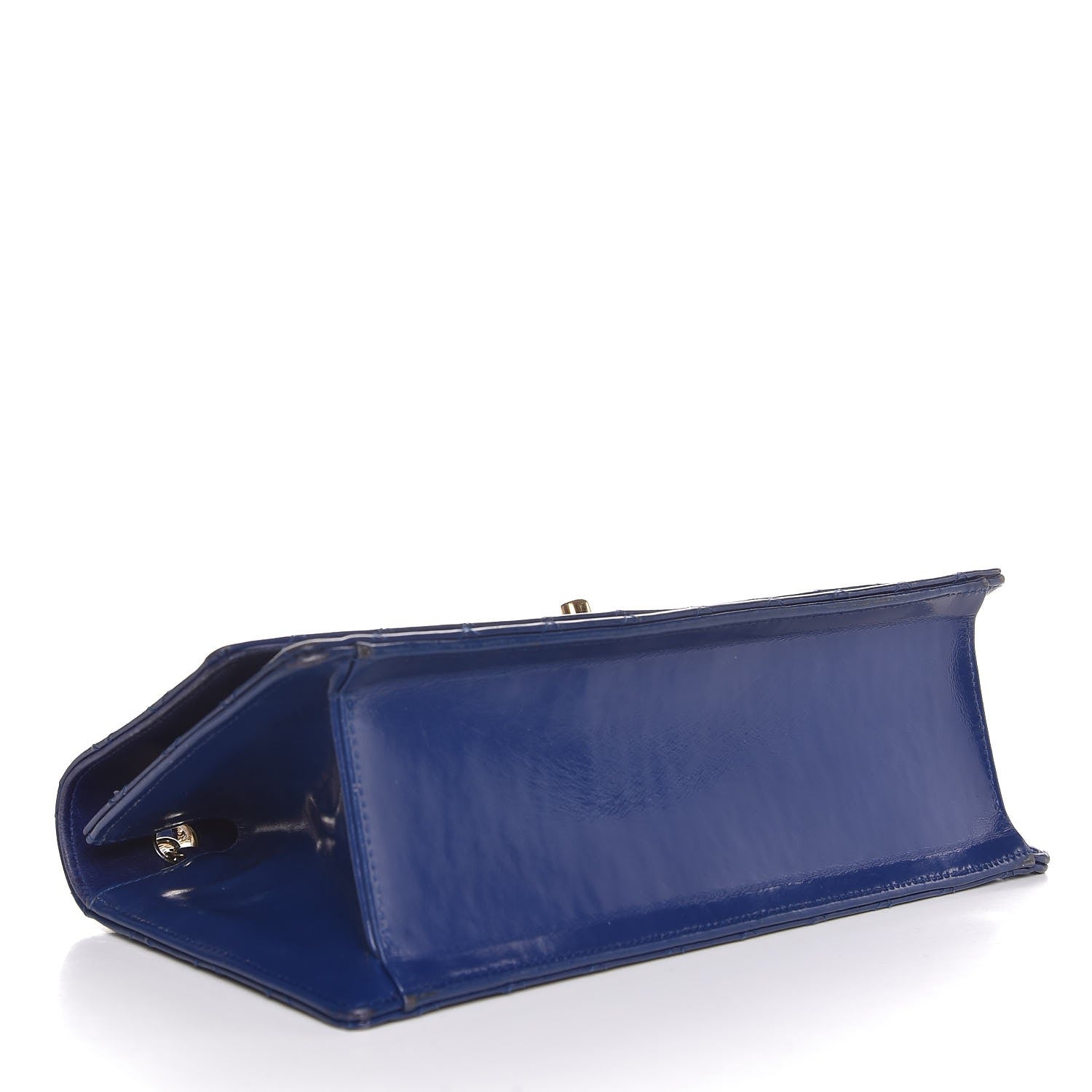 Chanel Glazed Calfskin Quilted East West Flap Blue 4 of 17