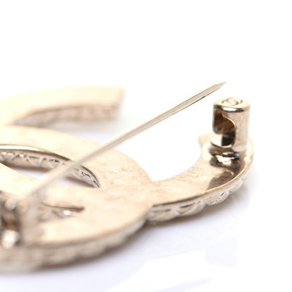 Chanel Metal CC Diamond Quilted Brooch Light Gold 6 of 7