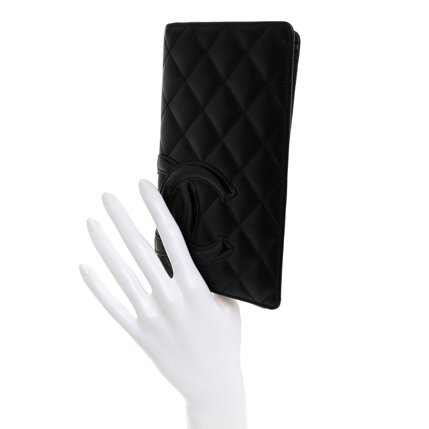 Chanel Calfskin Quilted Cambon Yen Wallet Black 2 of 9
