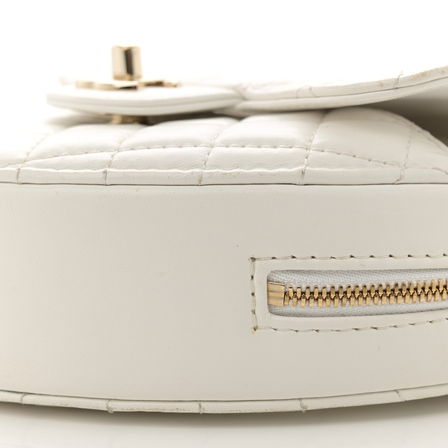 Lambskin Quilted CC In Love Heart Bag White