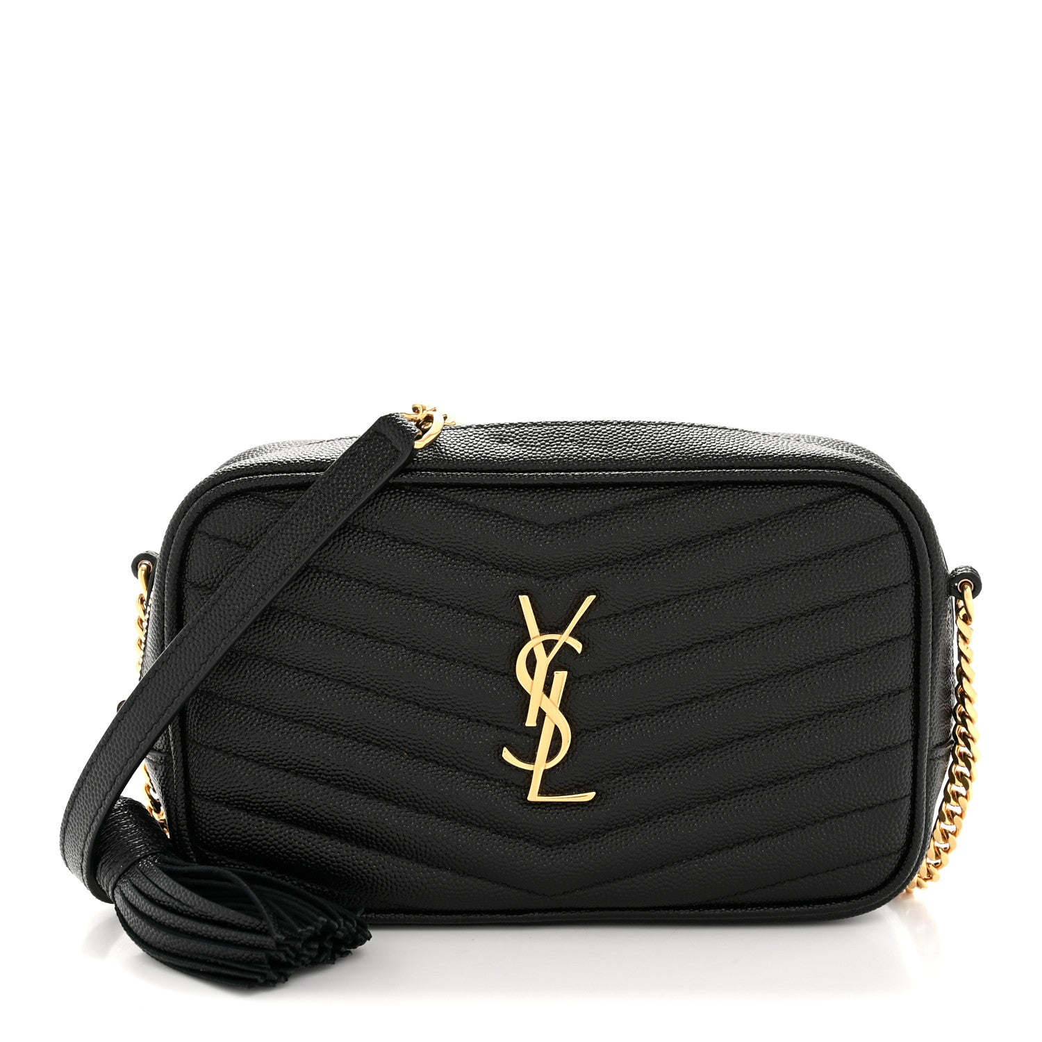 Saint Laurent Grain De Poudre Matelasse Monogram Mini Lou Camera Bag Black 1 of 12