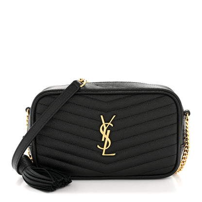 Saint Laurent Grain De Poudre Matelasse Monogram Mini Lou Camera Bag Black 1 of 12