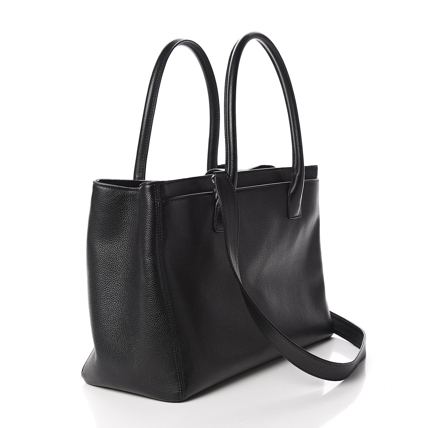 Calfskin Cerf Shopper Tote Black