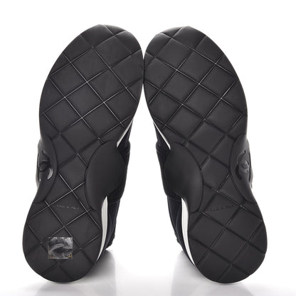 Chanel Stretch Fabric CC Sneakers 38.5 Black 5 of 8