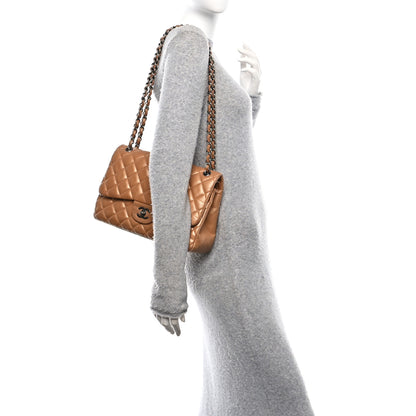Chanel Metallic Caviar Quilted Jumbo Double Flap Copper 2 of 13