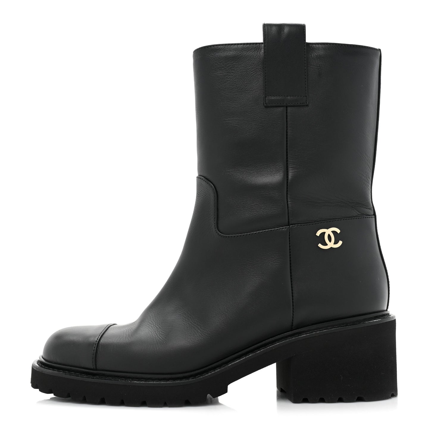 Calfskin CC Ankle Boots 38 Black