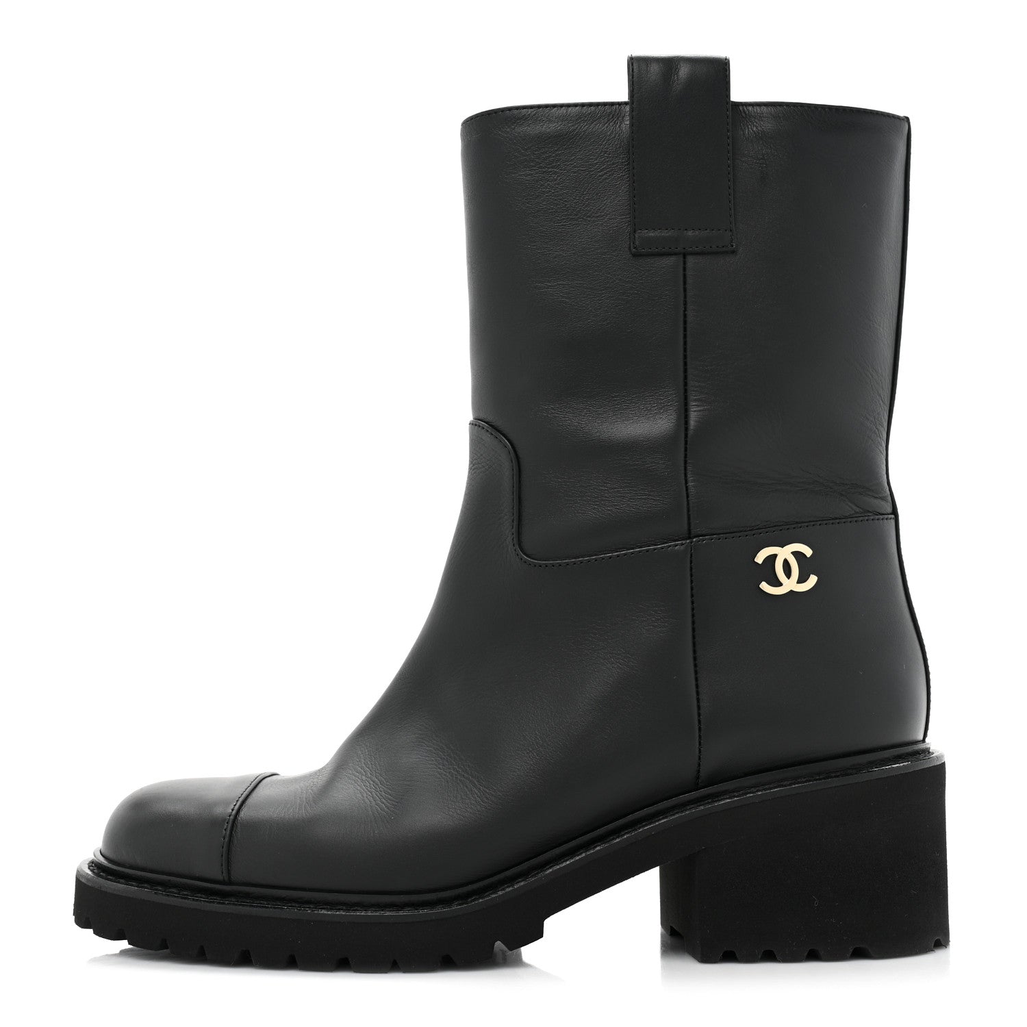Chanel Calfskin CC Ankle Boots 38 Black 1 of 11