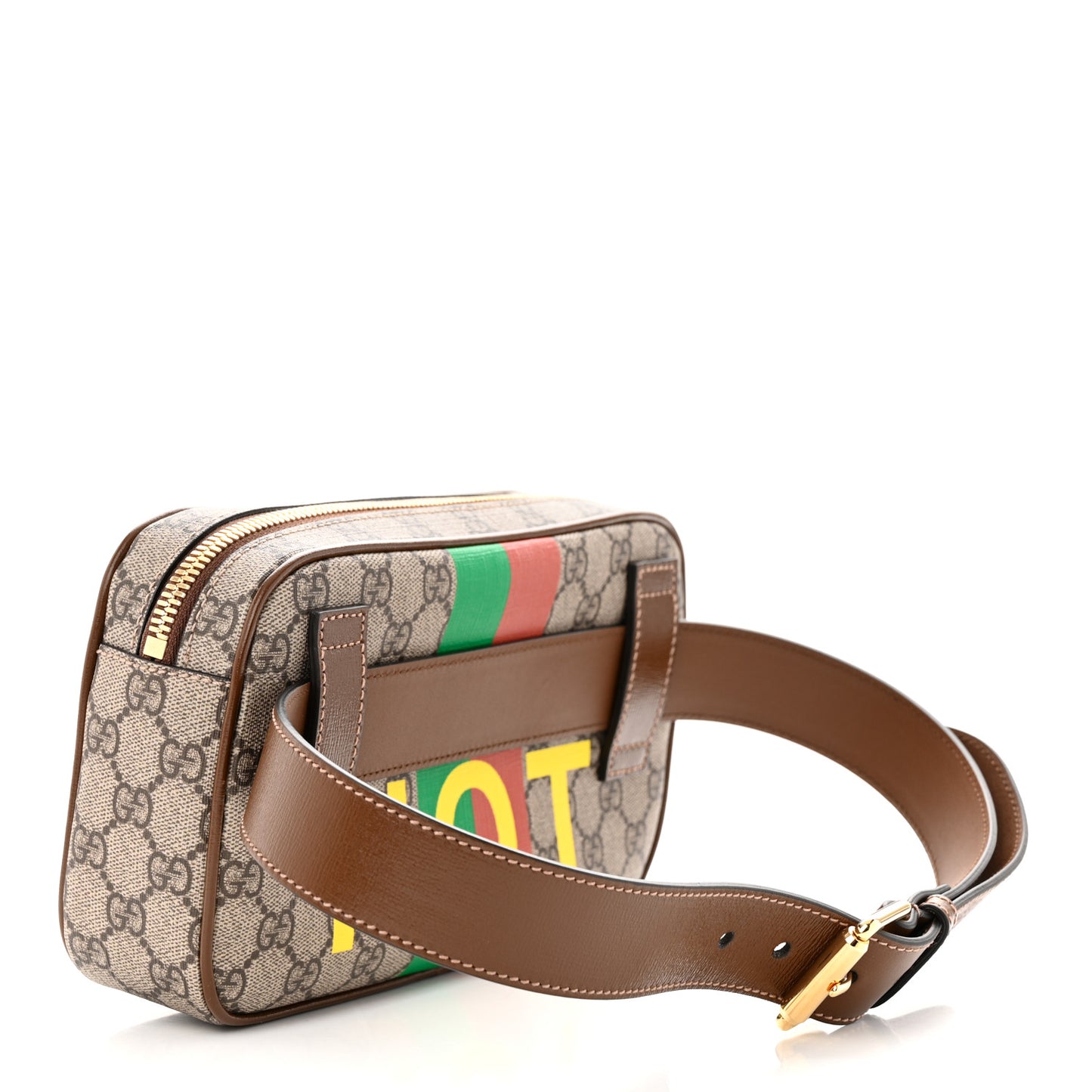 GG Supreme Monogram Azalea Calfskin Fake/Not Small Retro Interlocking G Belt Bag 80 32 Beige Ebony Brown Sugar