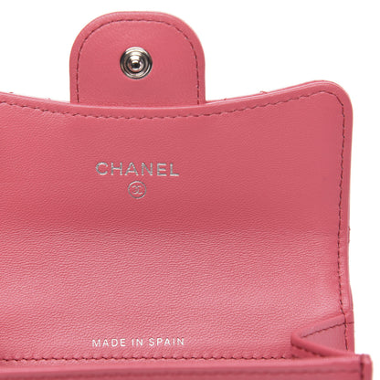 Chanel Lambskin Quilted Flap Card Holder Wallet Dark Pink 6 of 8