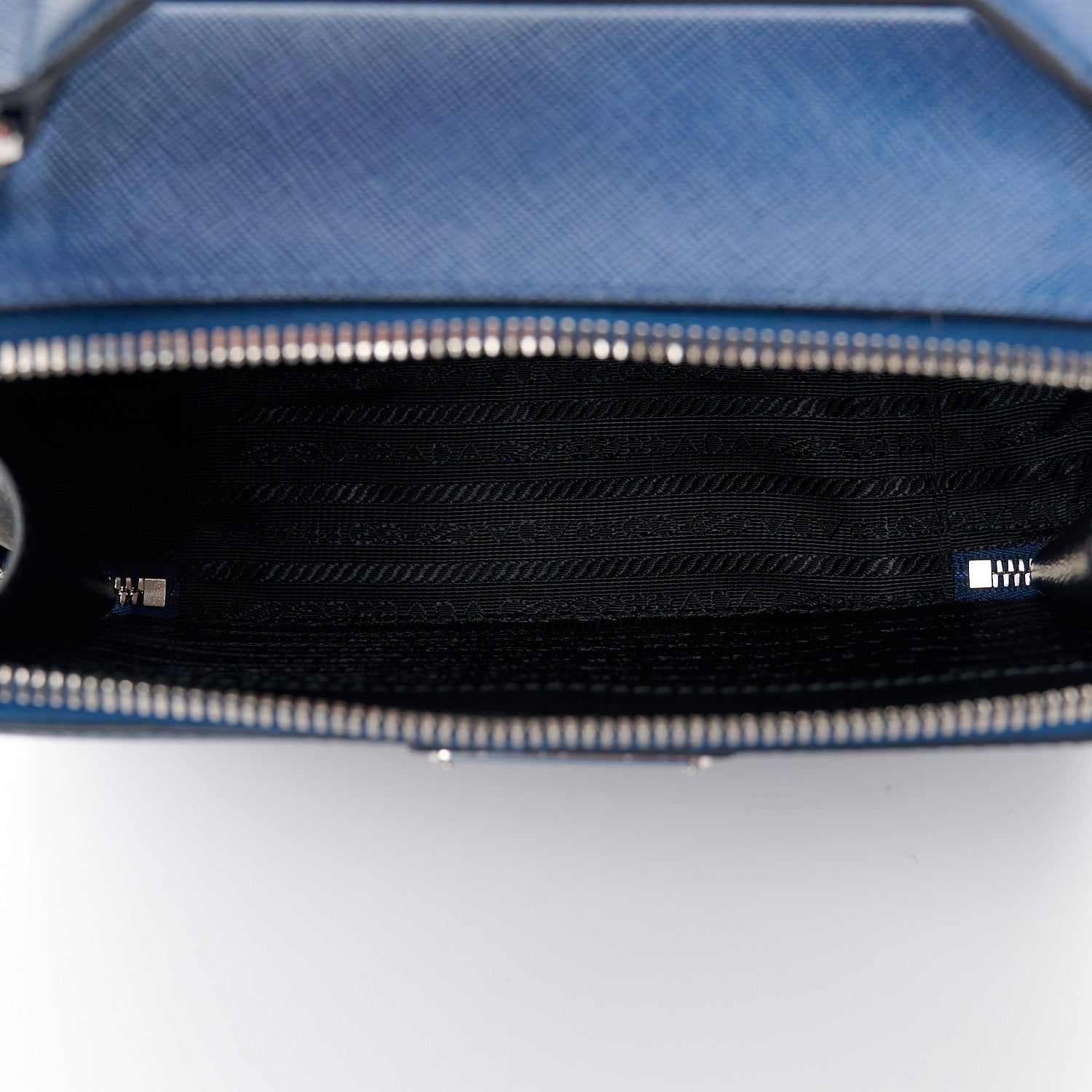 Prada Saffiano Travel Medium Brique Crossbody Bag Bluette 5 of 10