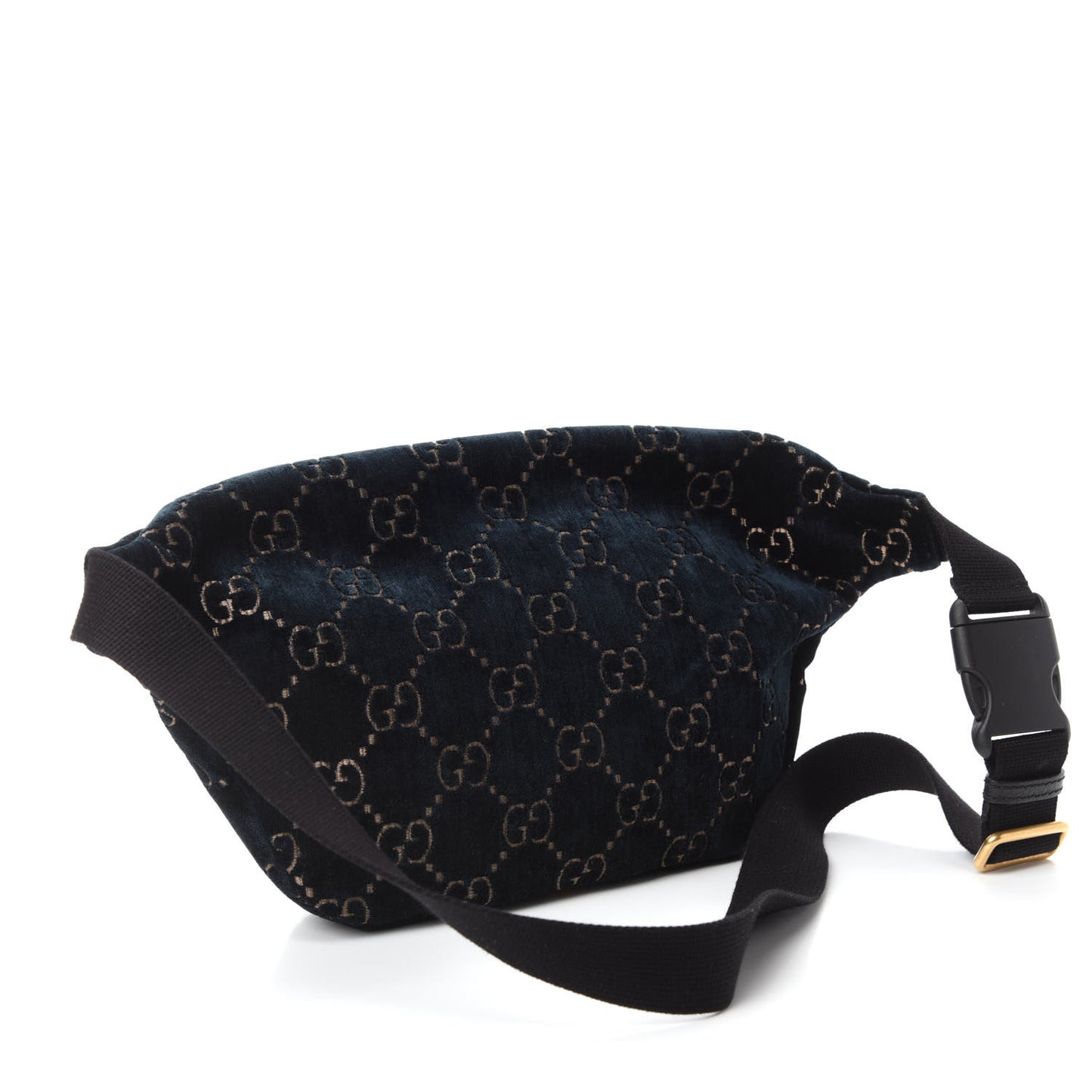 Velvet GG Monogram Web Belt Bag Blue Beige