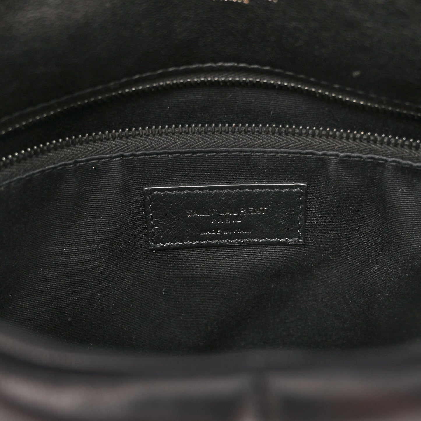 Lambskin Quilted Monogram Monochrome Small Loulou Puffer Chain Satchel Black