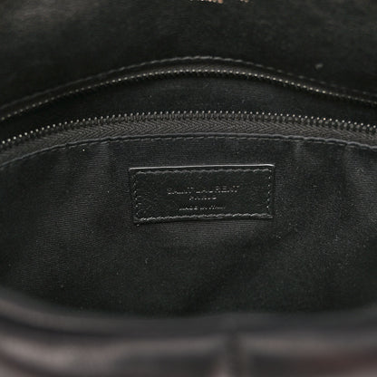 Saint Laurent Lambskin Quilted Monogram Monochrome Small Loulou Puffer Chain Satchel Black 6 of 9
