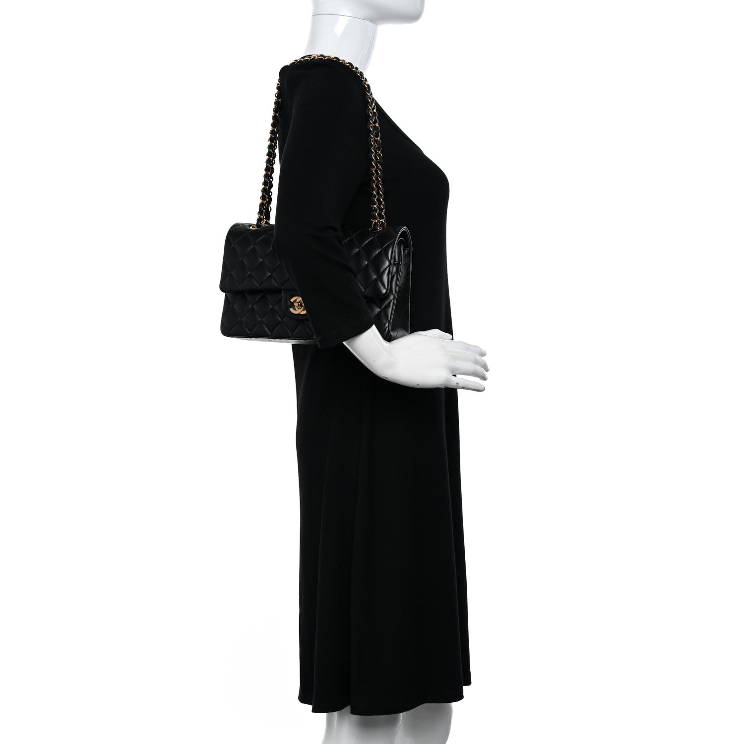 Chanel Lambskin Quilted Medium Double Flap Black 2 of 11