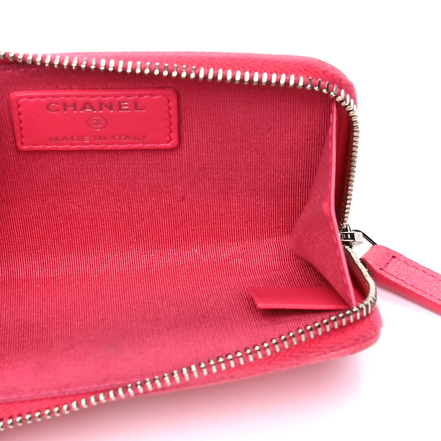 Caviar Camellia Embossed Key Holder Case Fuchsia