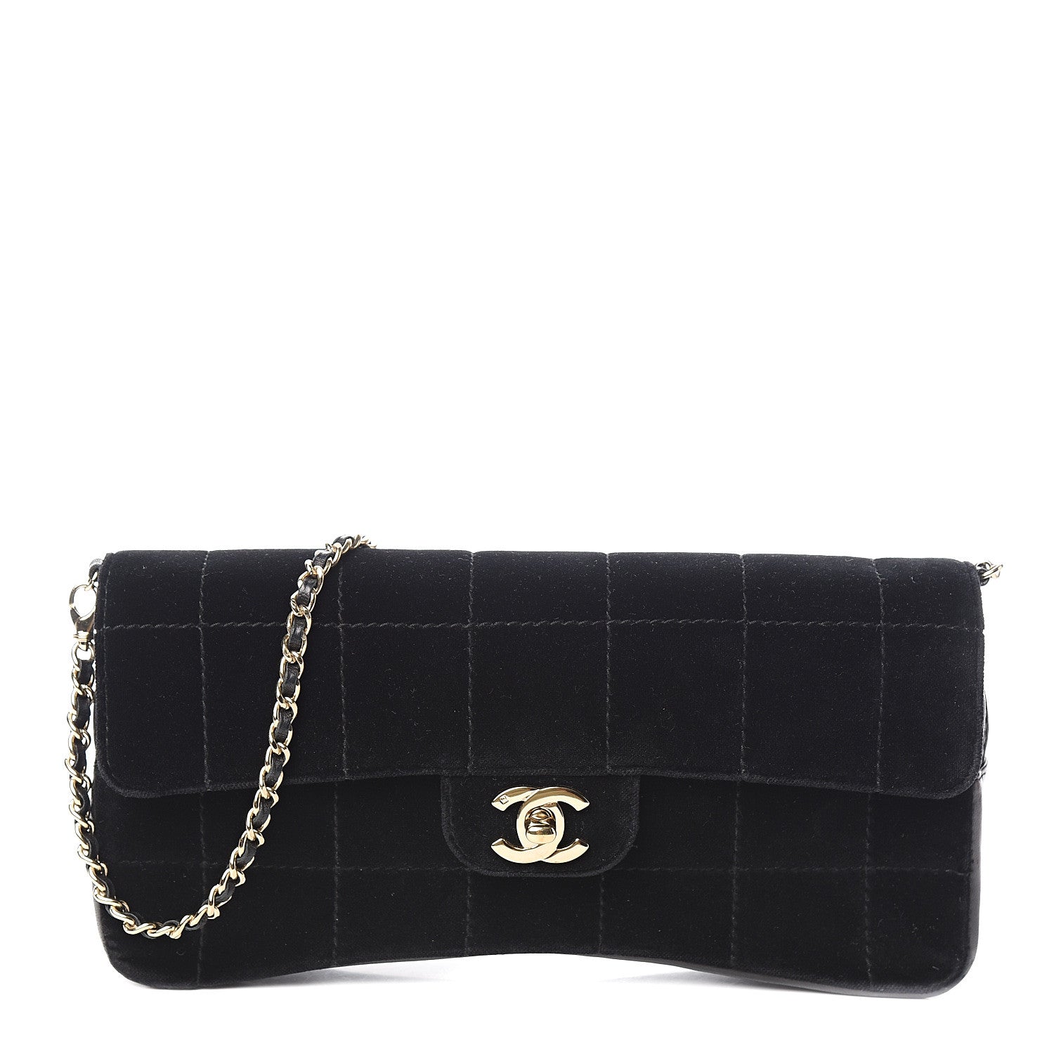 Chanel Velvet Quilted East West Travel Flap Black 1 of 10