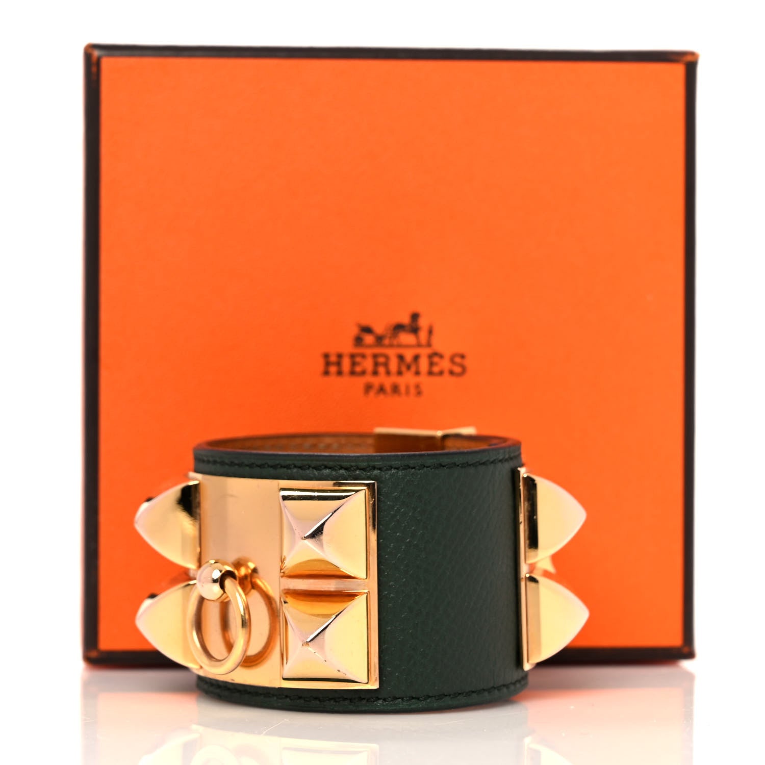 Hermes Epsom Collier De Chien CDC Bracelet S Vert Anglais 7 of 7