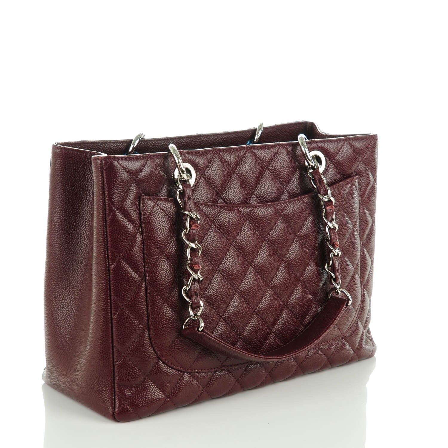 Chanel Caviar Quilted Grand Shopping Tote GST Dark Burgundy 3 of 7