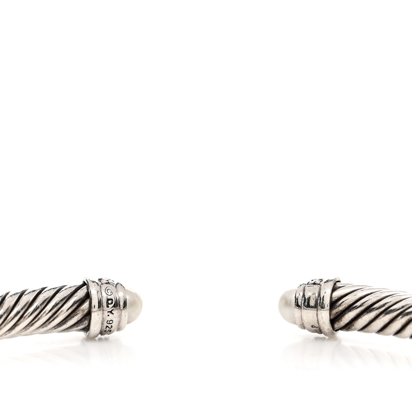 Sterling Silver Diamond Pearl 5mm Cable Classics Bracelet