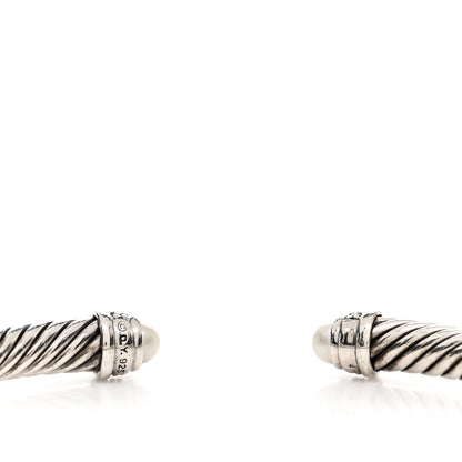 David Yurman Sterling Silver Diamond Pearl 5mm Cable Classics Bracelet 3 of 3