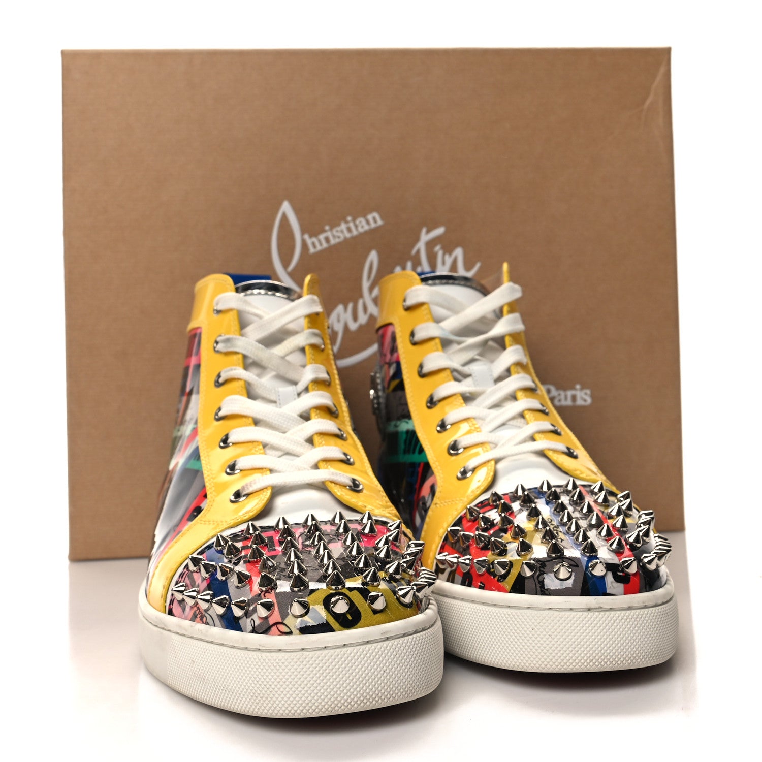 Christian Louboutin Patent Mens Louis Loubiballage Spikes Orlato Flat Sneakers 43.5 Version Multicolor 10 of 10