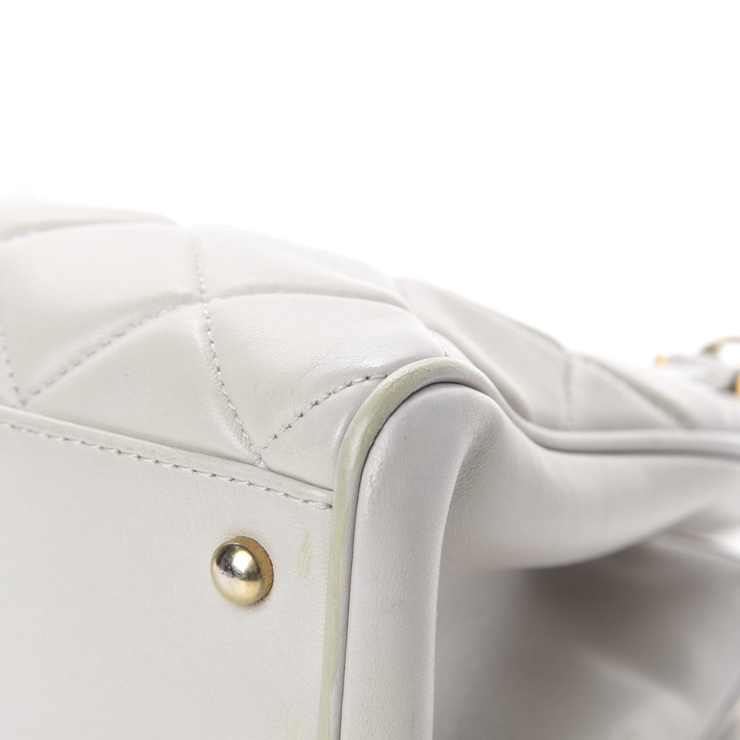 Lambskin Quilted Shoulder Bag Grey
