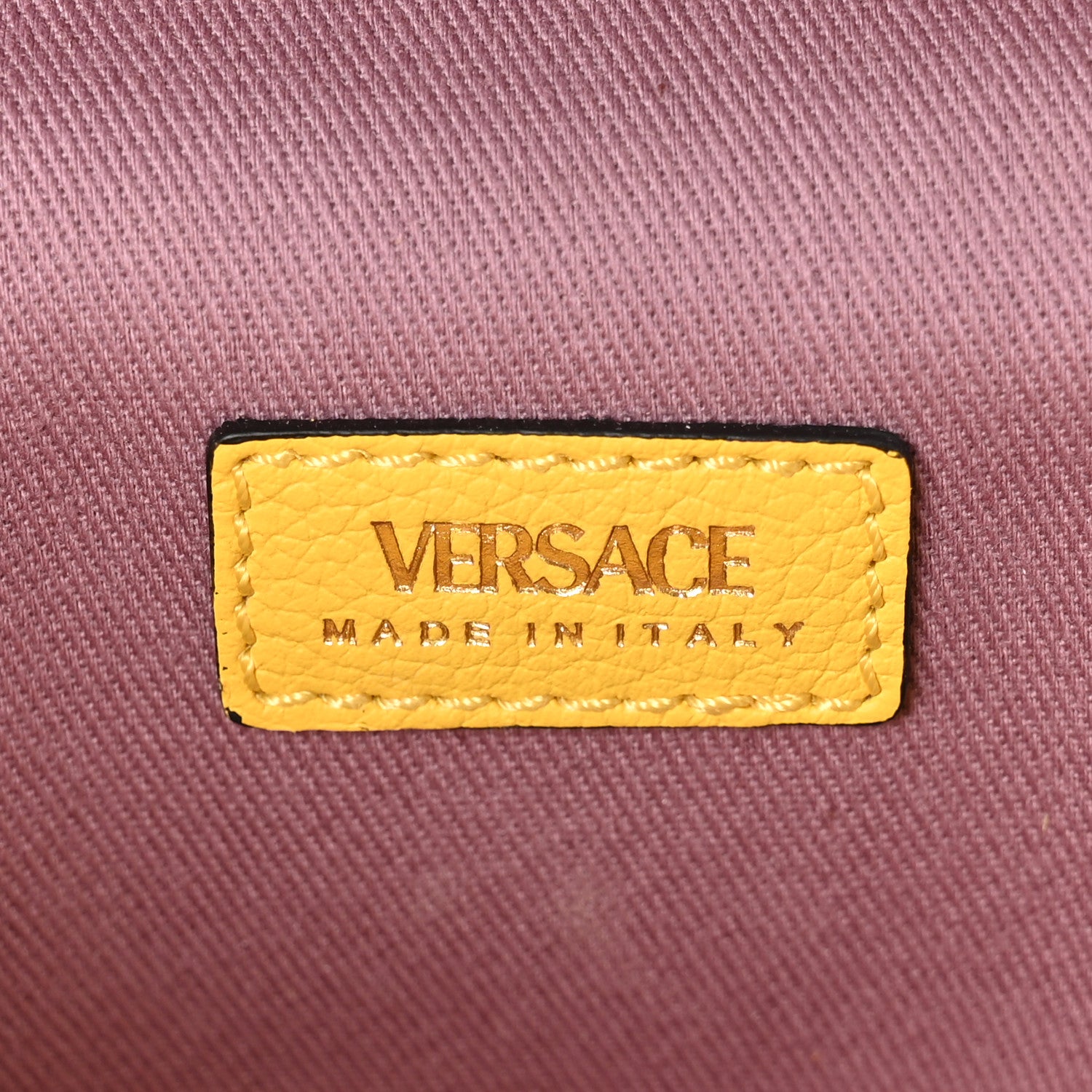 Versace Grained Calfskin Medusa Vanity Case Yellow 1827370