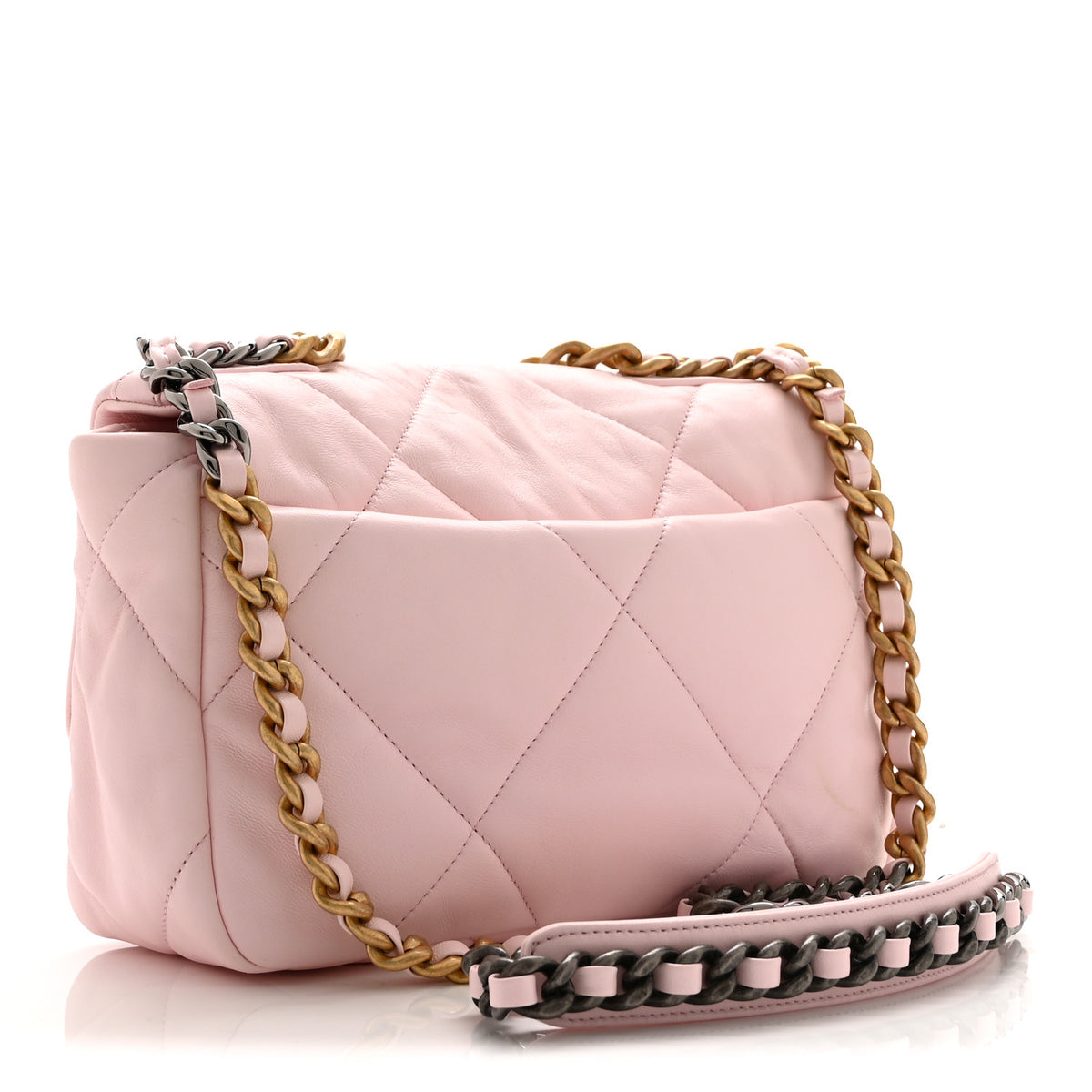 Lambskin Quilted Medium Chanel 19 Flap Light Pink