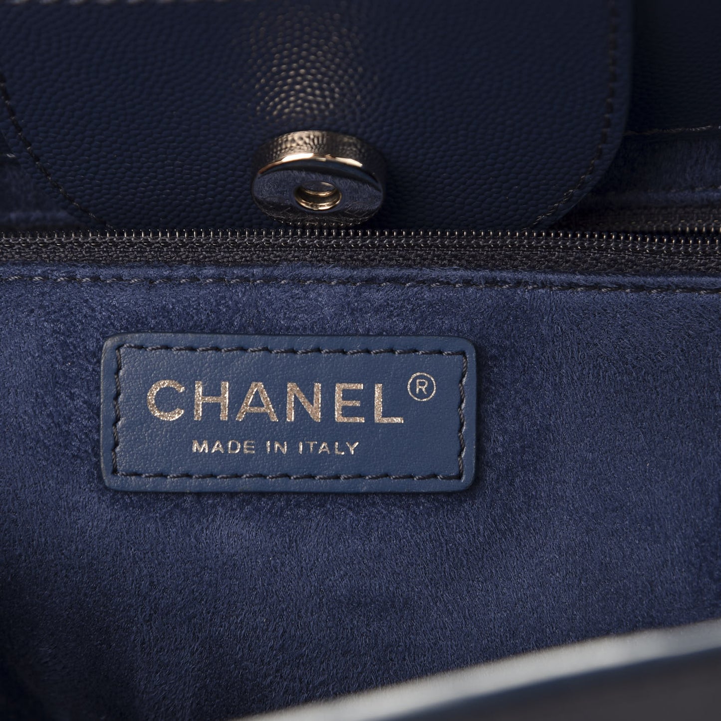 Caviar Small Studded Deauville Tote Navy