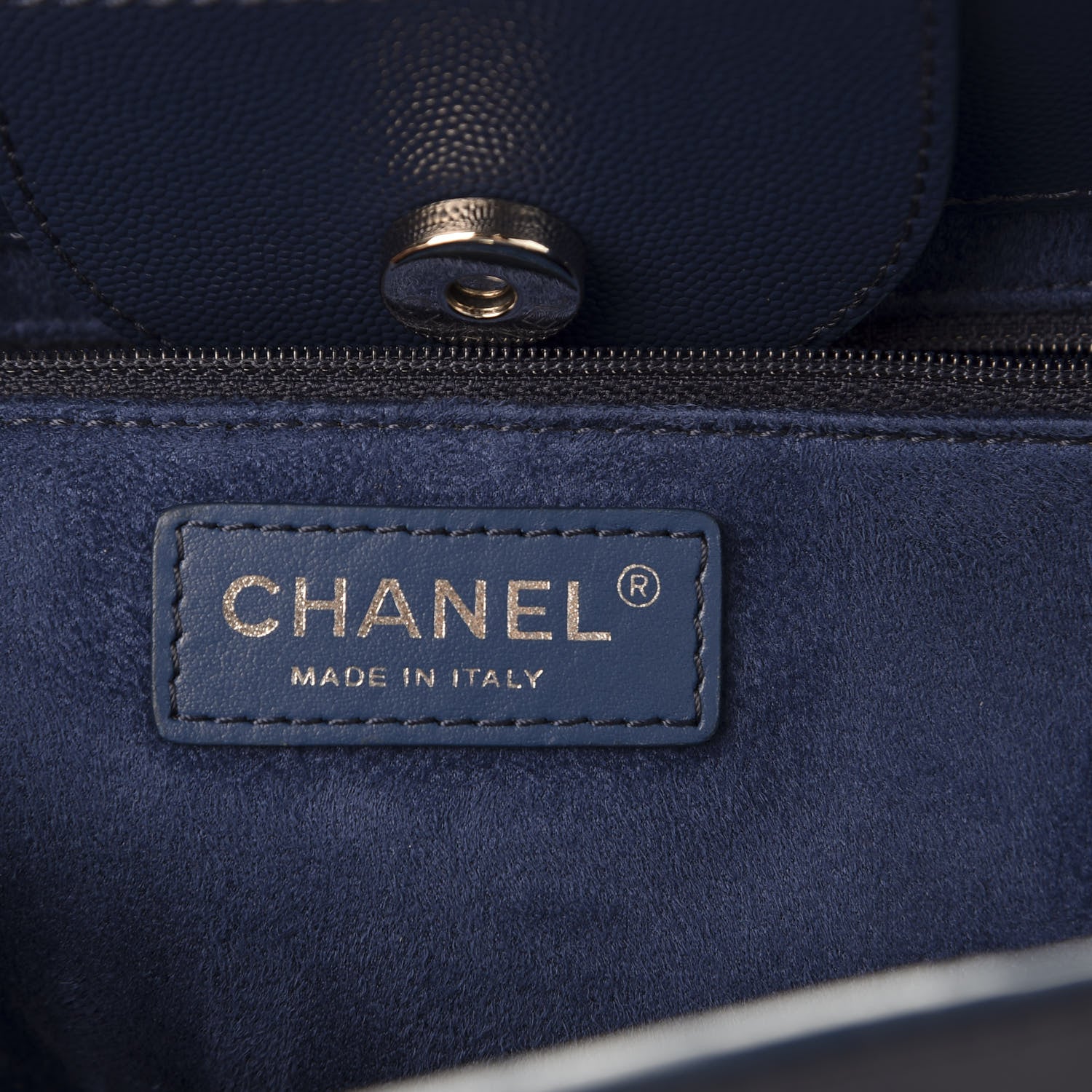 Chanel Caviar Small Studded Deauville Tote Navy 8 of 10