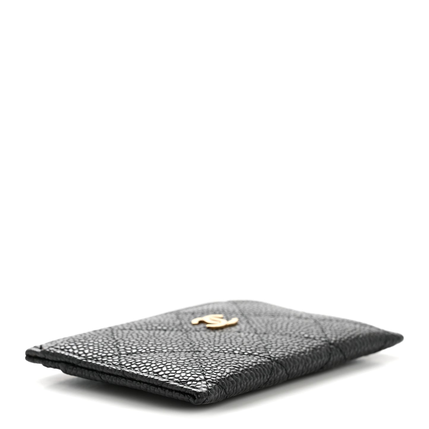 Caviar Quilted Card Holder Black