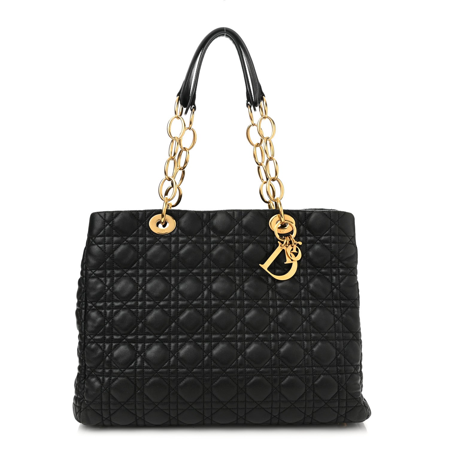 Christian Dior Lambskin Cannage Large Dior Soft Shopping Tote Black 1 of 9