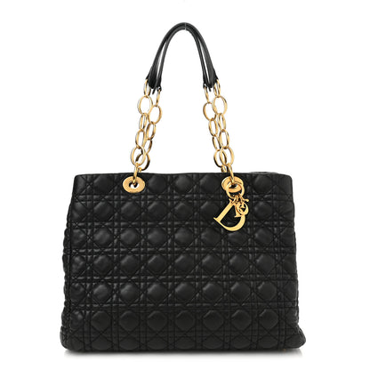 Christian Dior Lambskin Cannage Large Dior Soft Shopping Tote Black 1 of 9