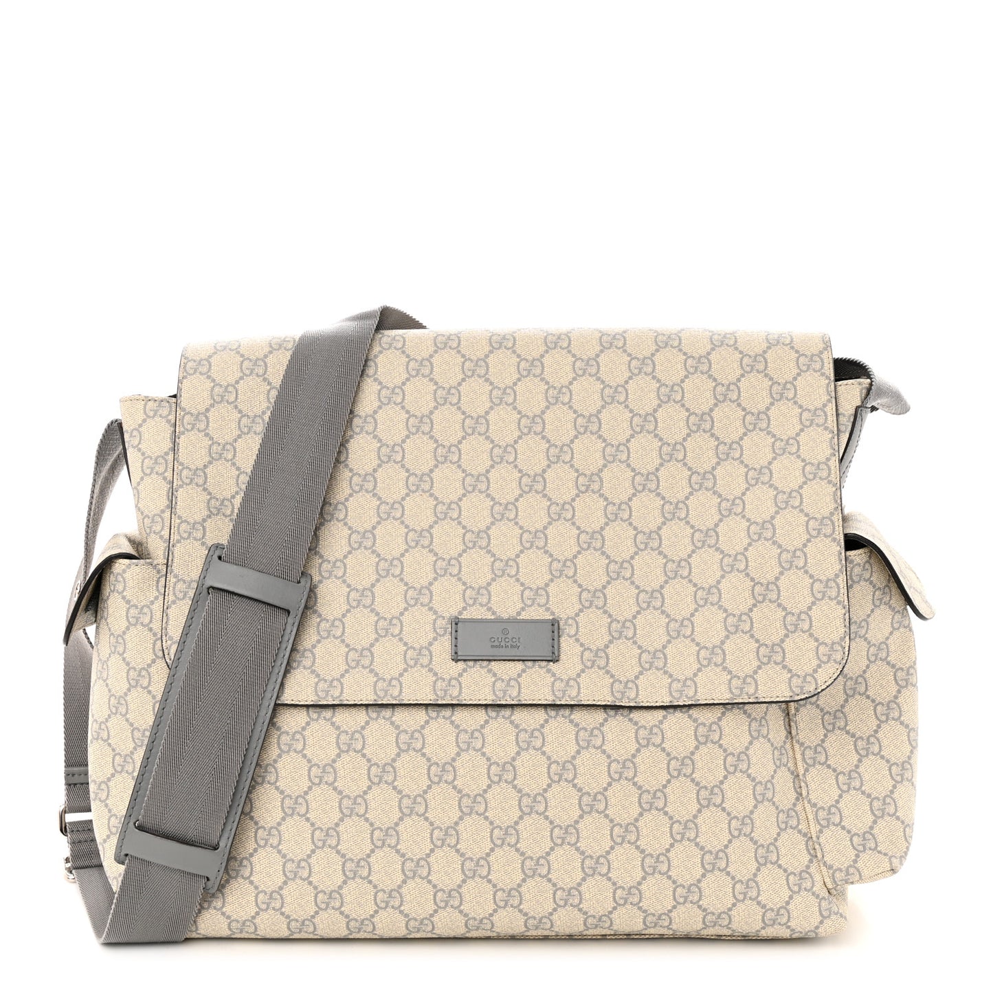 GG Plus Monogram Messenger Diaper Bag Ecru Grigio