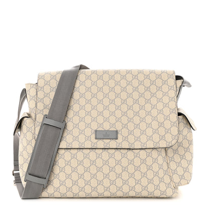Gucci GG Plus Monogram Messenger Diaper Bag Ecru Grigio 3 of 11