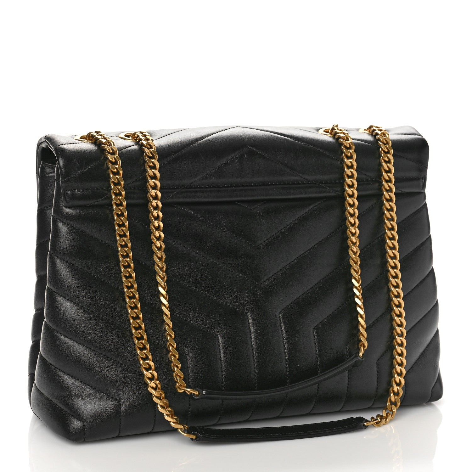 Saint Laurent Calfskin Y Quilted Monogram Medium Loulou Chain Satchel Black 3 of 11