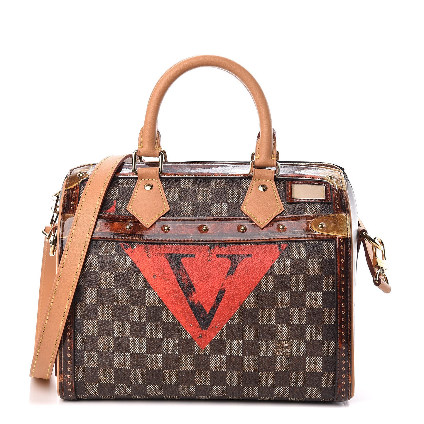 Transformed Damier Ebene Time Trunk Speedy Bandouliere 25 Black