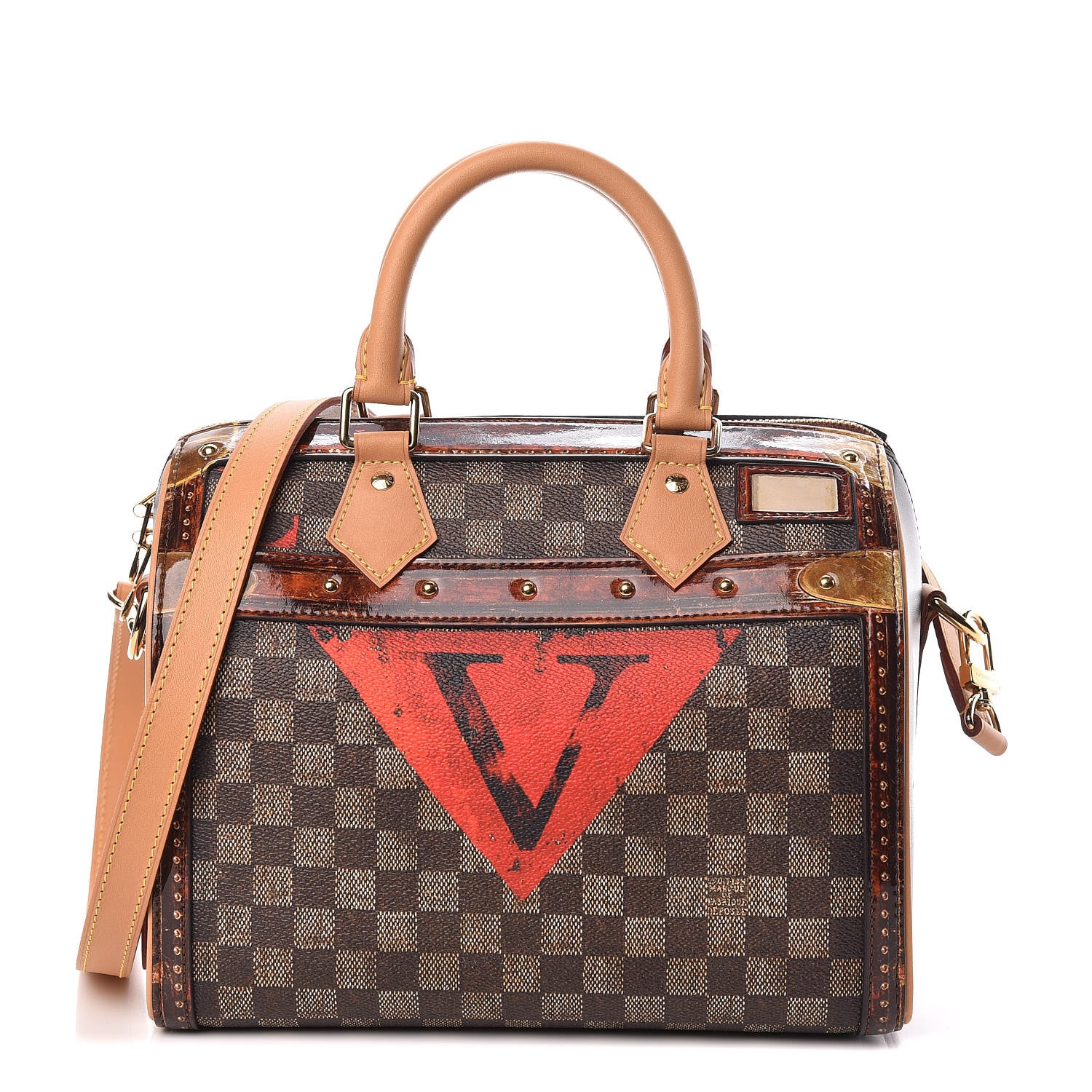 Louis Vuitton Transformed Damier Ebene Time Trunk Speedy Bandouliere 25 Black 1 of 11