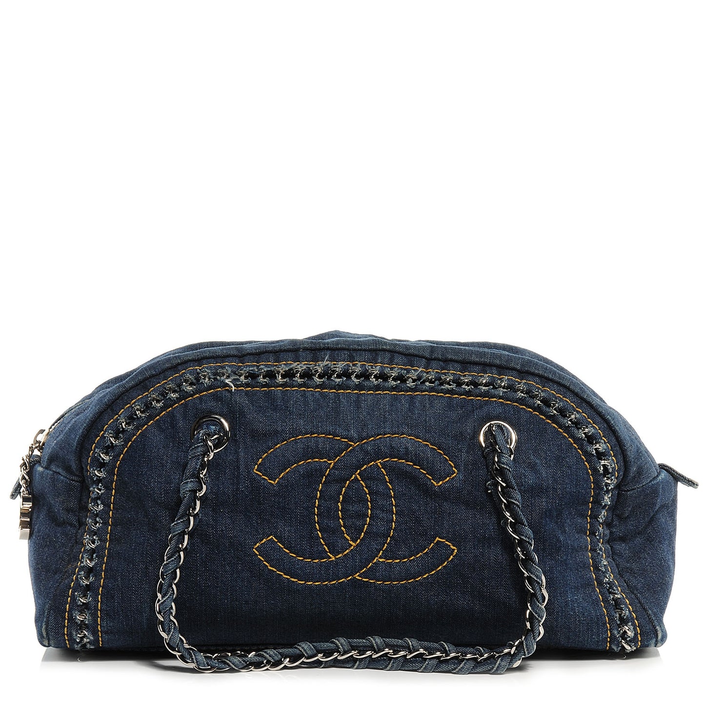 Denim Luxe Ligne Medium Bowler Blue