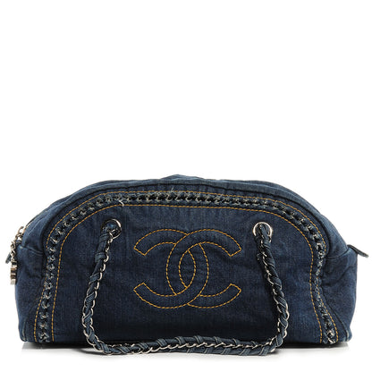 Chanel Denim Luxe Ligne Medium Bowler Blue 1 of 9