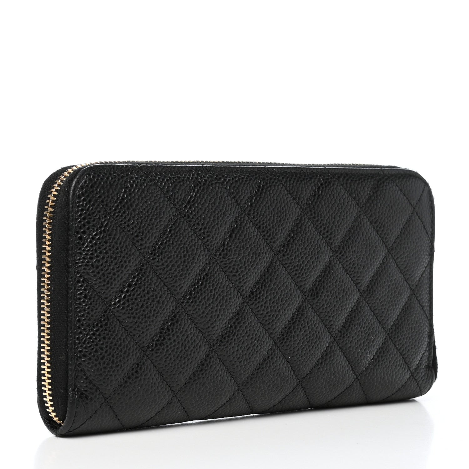 Chanel Caviar Quilted Large Gusset Zip Around Wallet Black 3 of 9