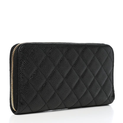 Chanel Caviar Quilted Large Gusset Zip Around Wallet Black 3 of 9