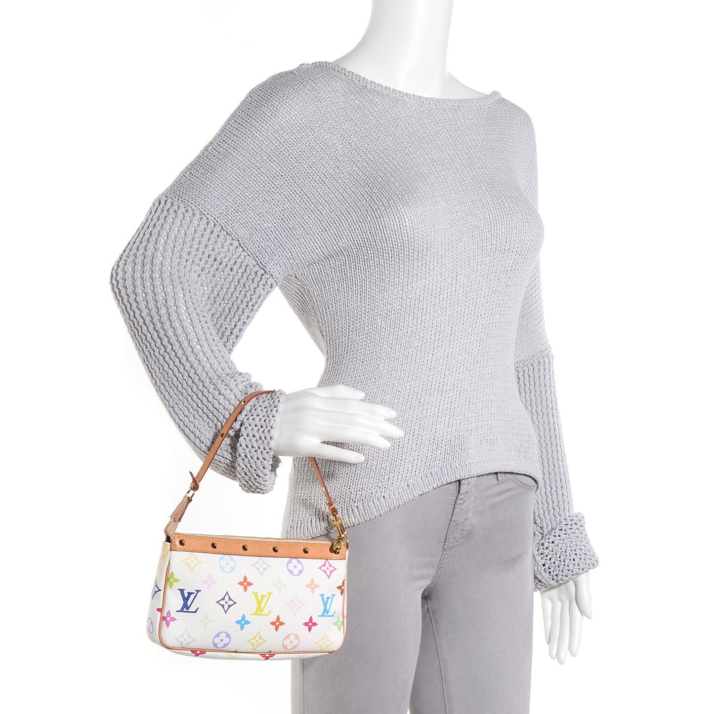 Monogram Multicolor Pochette Accessories White