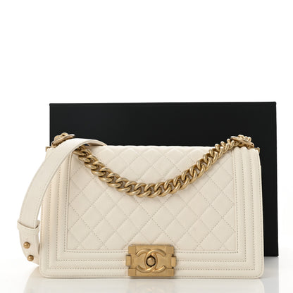 Chanel Caviar Quilted Medium Boy Flap White 11 of 11