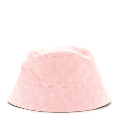 Louis Vuitton Monogram Denim Jacquard Bucket Hat S Pink 4 of 9