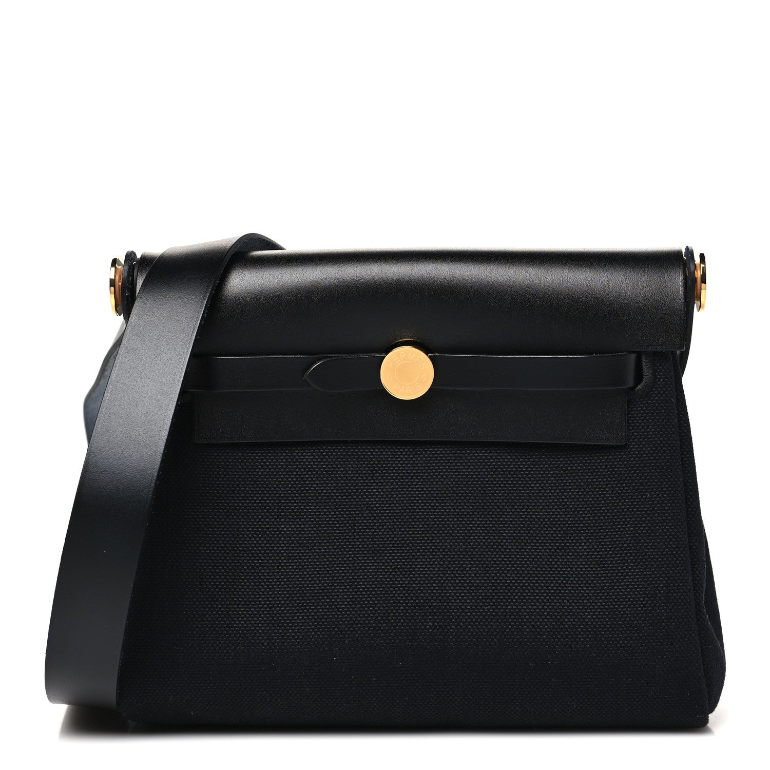 Hermes Military Toile Vache Hunter Herbag Zip Retourne 20 Black 1 of 11