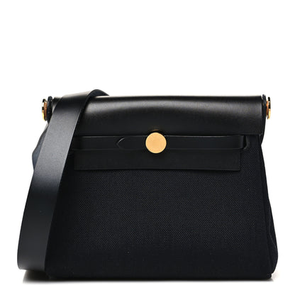 Hermes Military Toile Vache Hunter Herbag Zip Retourne 20 Black 1 of 11